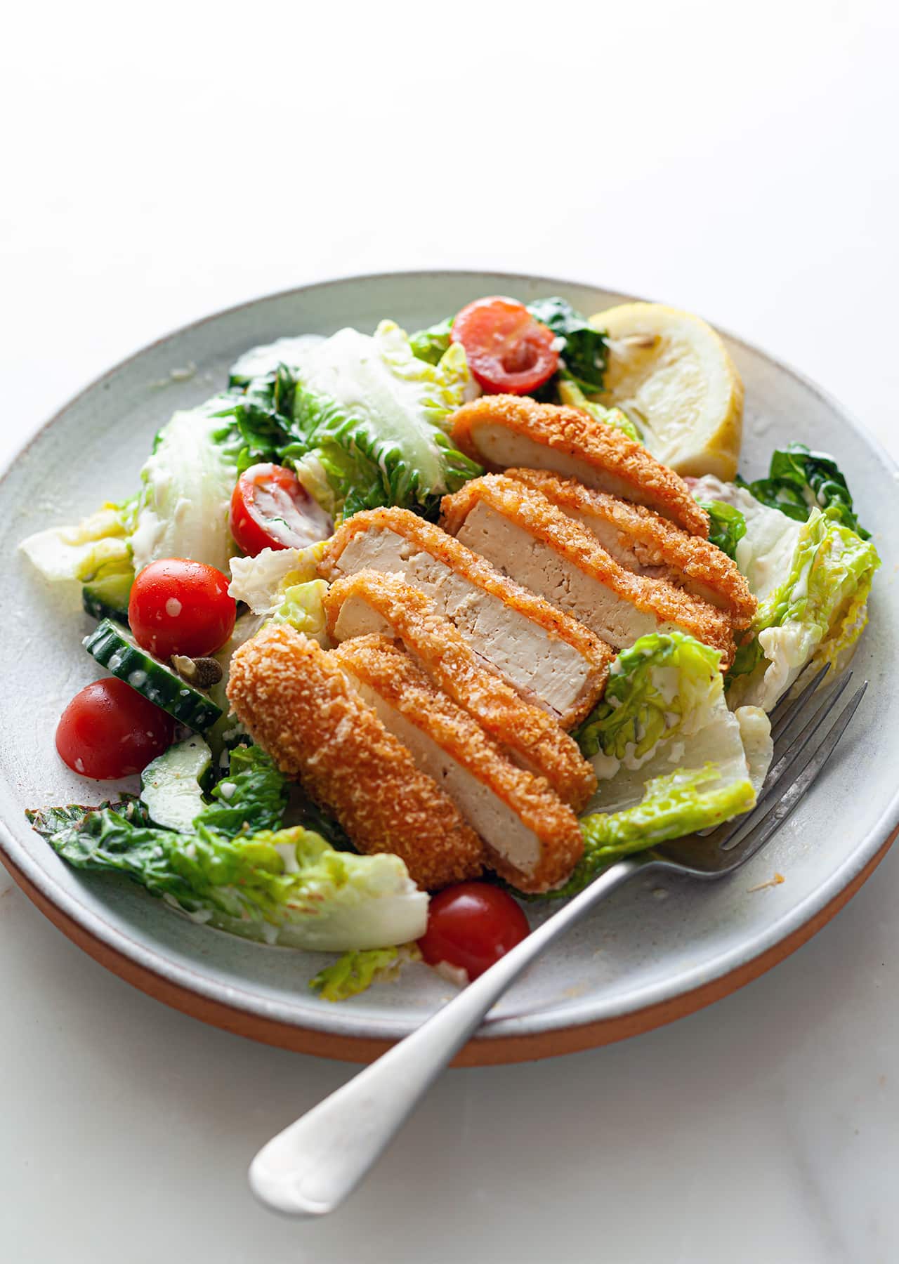 Panko Crusted Tofu Salad Vegan Recipe