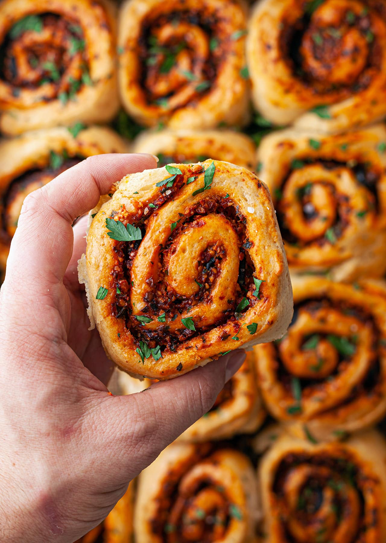 Romesco Bread Swirls