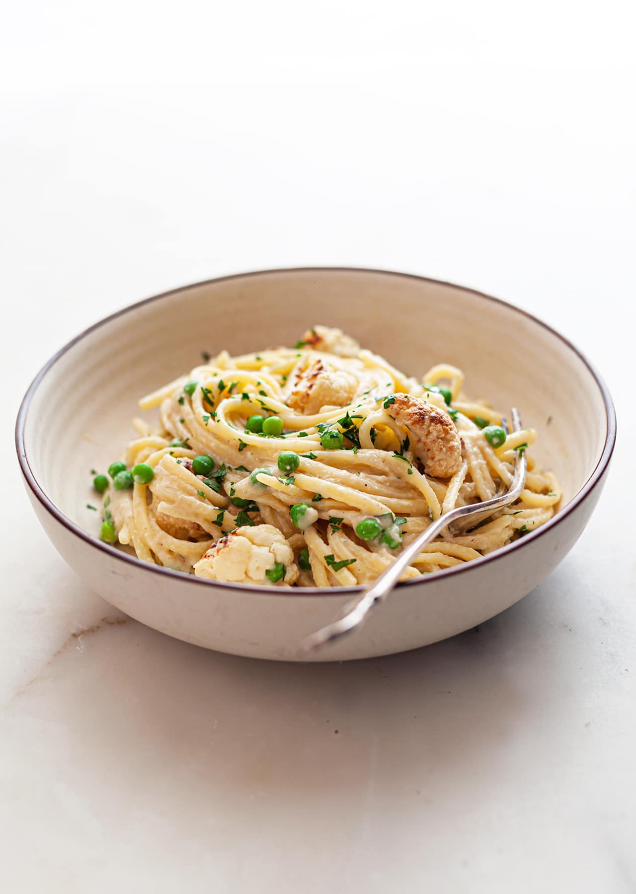 Creamy Cauliflower Linguine SO VEGAN