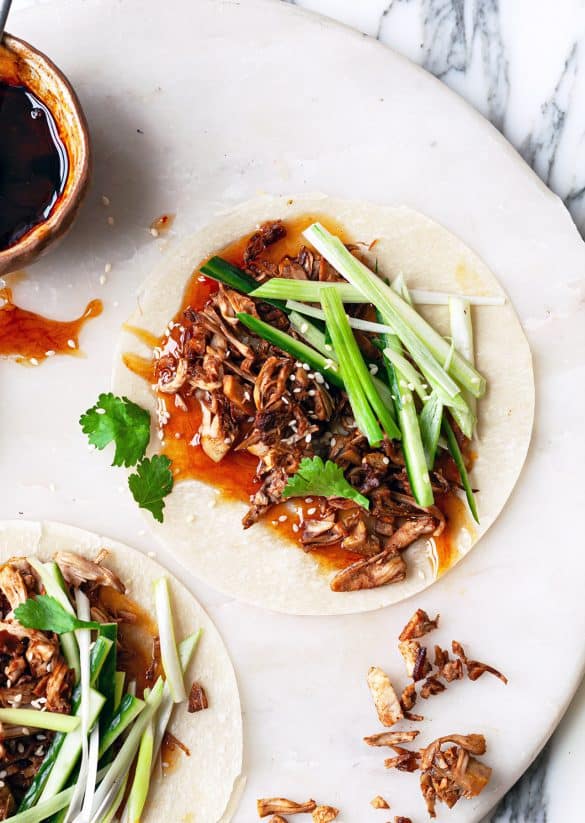 Vegan Peking Chinese Hoisin Duck Jackfruit Pancakes Recipe