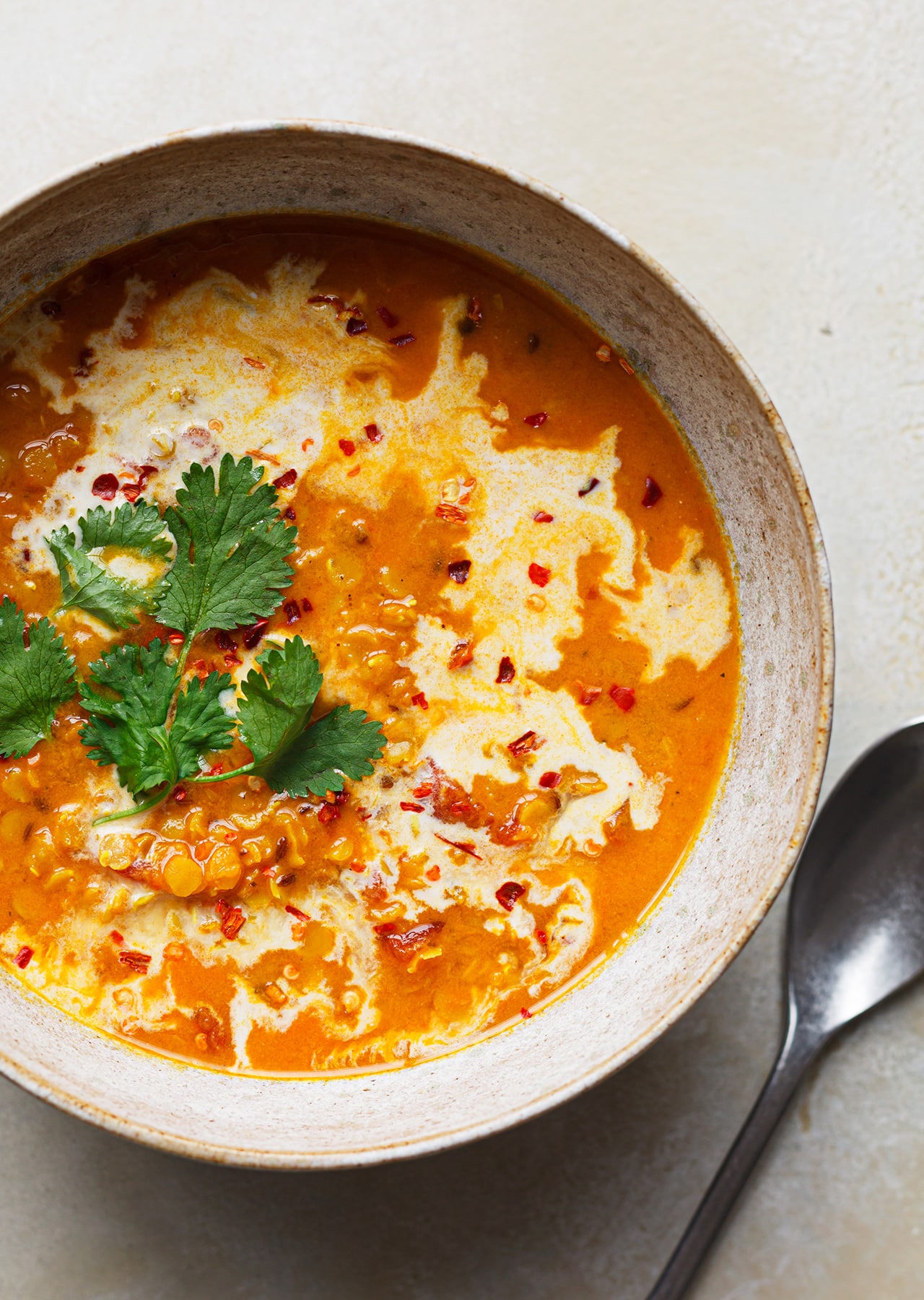 One Pot Lentil Coconut Curry Soup