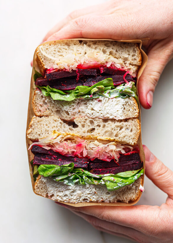Vegan Beetroot Pastrami Sandwich Recipe