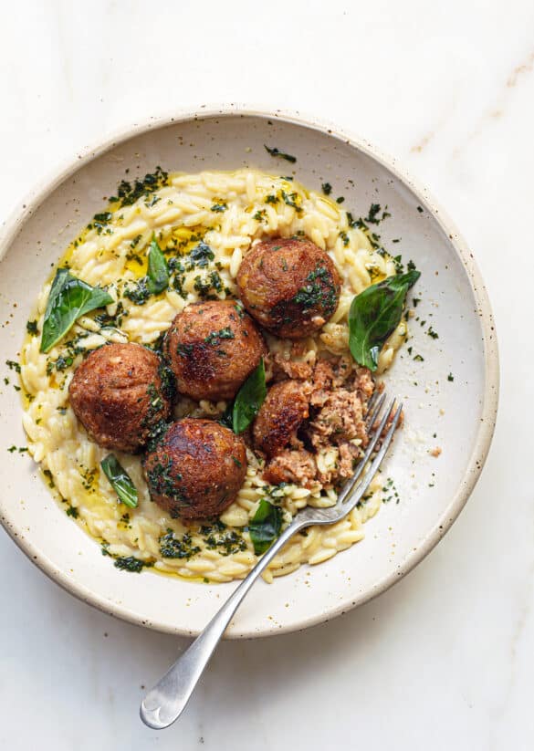 Vegan Apricot Rosemary Meatballs With Creamy Orzo Recipe