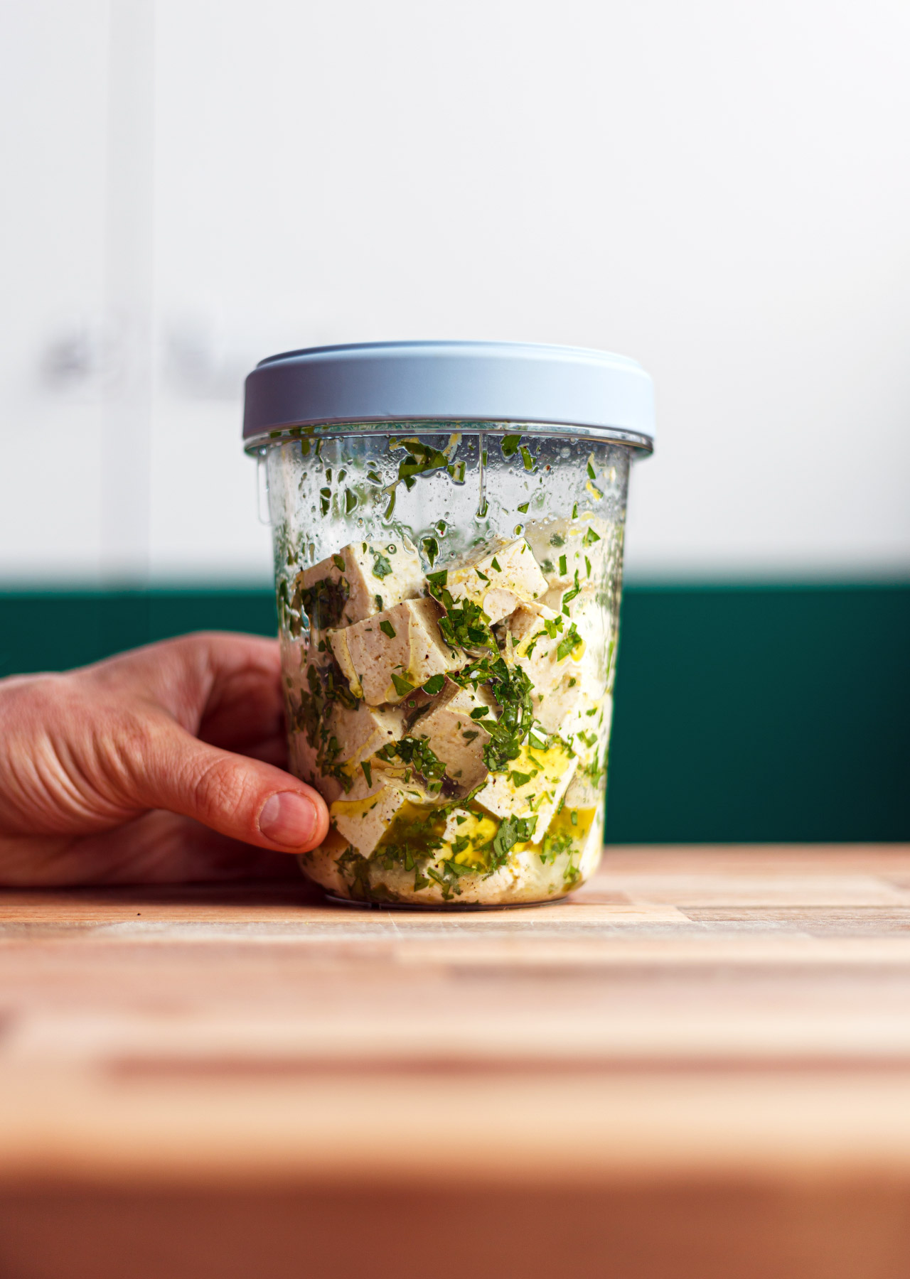 Plant Based Tofu Feta Hummus Bowl Vegan Recipe