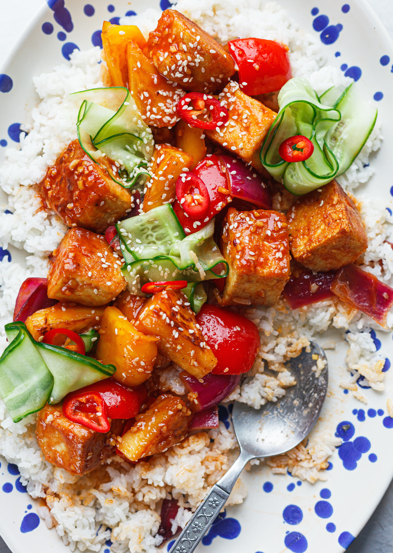 Plant Based Vegan Sweet And Sour Tofu With Caramelised Pineapple Recipe